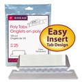 File Folders | Smead 64600 2.25 in. Wide 1/5-Cut Poly Index Tabs and Inserts For Hanging File Folders - White/Clear (25/Pack) image number 1
