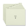 File Folders | Smead 50376 1/5-Cut Tab A to Z 8.5 in. x 11 in. Alphabetic Top Tab Indexed File Guide Set - Green (25/Set) image number 1