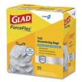 Trash Bags | Glad 70427 ForceFlex 13 Gallon 0.72 mil 23.75 in. x 24.88 in. Tall Kitchen Drawstring Trash Bags - Gray (100/Carton) image number 2