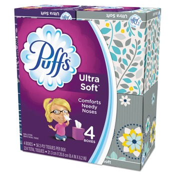 Puffs 35295 2-Ply Ultra Soft Facial Tissue - White (6 Packs/carton)