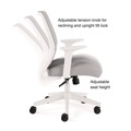 Office Chairs | Alera ALEWX42BME47 17.09 in. to 20.83 in. Seat Height Supports 275 lbs. Wessex Ergonomic Fabric Mesh Swivel Task Chair - Gray Seat/Back, White Base image number 6