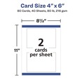 Mailing, Packing & Shipping | Avery 05889 4 in. x 6 in. 80 lbs. Laser Printable Postcards - Matte White (80/Box) image number 5