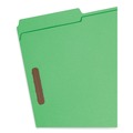 File Folders | Smead 17140 0.75 in. Expansion 2 Fasteners Legal Size Top Tab Colored Fastener Folders - Green Exterior (50/Box) image number 2