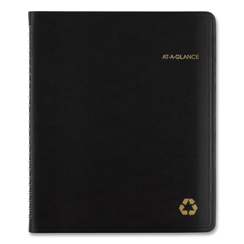 Notebooks & Pads | AT-A-GLANCE 70951G05 8.75 in. x 7 in. 12-Month (Jan. to Dec.) 2026 Recycled Weekly Vertical-Column Format Appointment Book - Black Cover image number 0