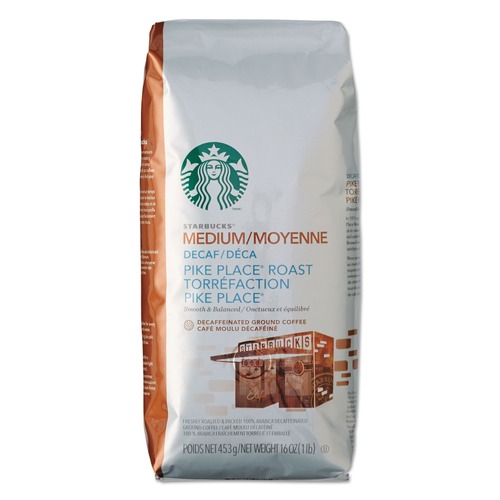 Coffee | Starbucks 12411962 1lb Bag Coffee Ground - Pike Place Decaf image number 0