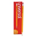 Pencils | Universal UNV55400 HB #2 Woodcase Pencil - Black Lead/Yellow Barrel (1-Dozen) image number 3