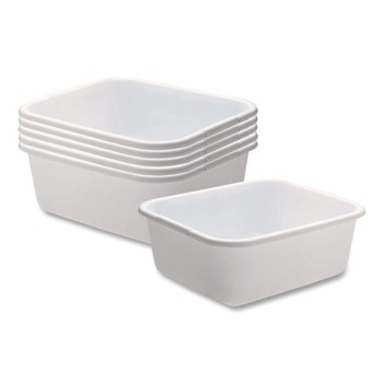 PRODUCTS | Rubbermaid 2951ARWHTCT Microban 14.5 in. x 12.5 in. x 5.7 in. 4.5 Gallon Dishpan - White (6/Carton)