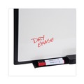 White Boards | Universal UNV43630 24 in. x 18 in. Design Series Deluxe Dry Erase Board - White Surface, Black Anodized Aluminum Frame image number 1