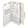 File Folders | Smead 18700 2 in. Expansion 1 Divider 4 Fasteners Legal Size Four-Section Top Tab Classification Folders - Manila (10/Box) image number 3