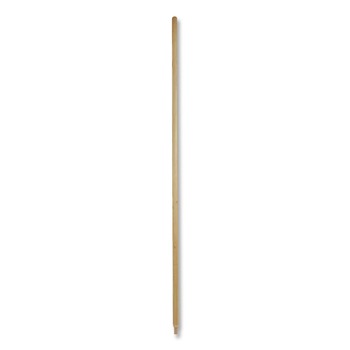 BROOMS | Boardwalk BWK137 Heavy-Duty Threaded End Lacquered Hardwood 1.13 in. Diameter x 60 in. Broom Handle - Natural