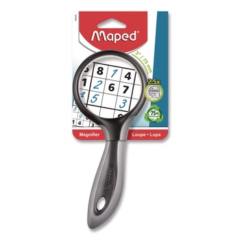  | Maped Helix 393549 3 in. Diameter Plastic Lens 2.5X Soft Touch Large Magnifying Glass - Random Assorted Color