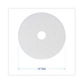 Cleaning & Janitorial Accessories | Boardwalk BWK4014WHI 14 in. Diameter Polishing Floor Pads - White (5/Carton) image number 2