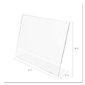 Office Presentation Supplies | Deflecto 66701 Classic Image 11 in. x 8.5 in. Insert Landscaped Slanted Sign Holder - Clear image number 6