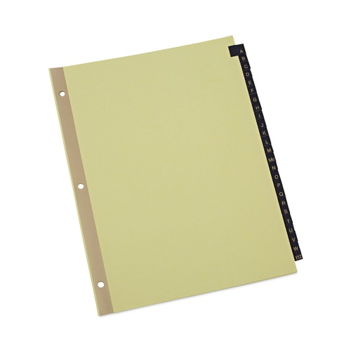 Dividers & Tabs | Universal UNV20821 Deluxe Preprinted Simulated Leather A-to-Z Tab Dividers with Gold Printing - Buff (1 Set) image number 0