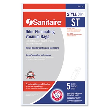 ELECTRONIC CLEANING ACCESSORIES | Sanitaire 63213B Style ST Disposable Vacuum Bags for SC600 and SC800 Series (5/Pack)