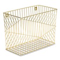 Desktop Organizers | U Brands 3231U02-06 Vena 6.85 in. Long Hanging File Basket - Gold/Letter Size image number 0