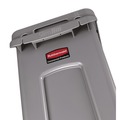 Trash & Waste Bins | Rubbermaid Commercial 1971258 15.875 Gallon Rectangular Plastic Slim Jim Waste Container with handles - Light Gray image number 6