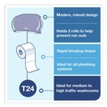 Paper Towel Holders | Tork 59TR 12.75 x 5.57 x 8.25 Twin Standard Roll Bath Tissue Dispenser - Smoke (1/Carton) image number 4
