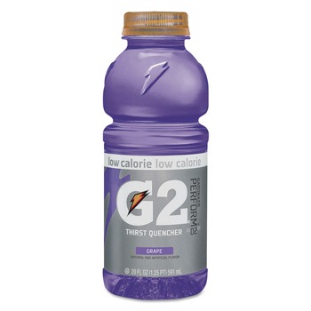  | Gatorade QUA20406 G2 Perform 02 20 oz. Bottle Low-Calorie Thirst Quencher - Grape (24/Carton)