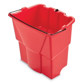 MOP BUCKETS | Rubbermaid Commercial 2064907 WaveBrake 2.0 18 Quart Plastic Dirty Water Bucket - Red