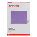 File Folders | Universal UNV14120EE 1/5-Cut Tab Deluxe Bright Color Hanging File Folders - Letter Size, Violet (25/Box) image number 0