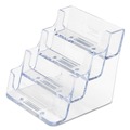 Desktop Organizers | Deflecto 70841 3.94 in. x 3.5 in. x 3.75 in. Plastic 4-Pocket Business Card Holder - Clear image number 0