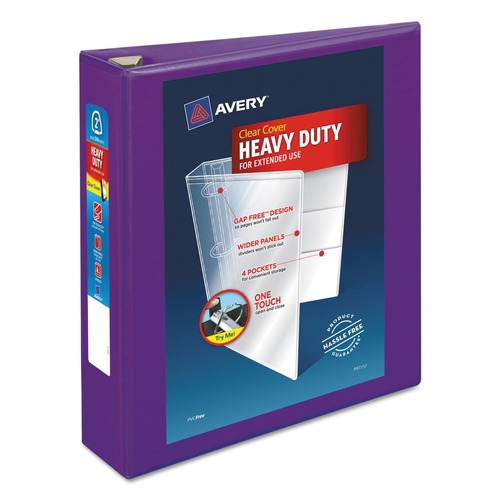 Binders | Avery 79777 3 One Touch EZD Rings 2 in. Capacity 11 in. x 8.5 in. Heavy-Duty View Binder with DuraHinge - Purple image number 0