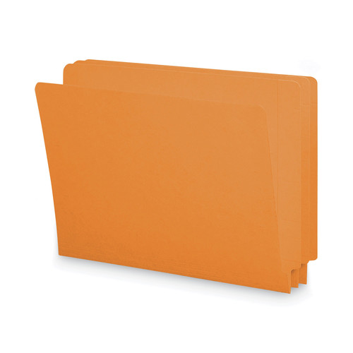 File Folders | Smead 25510 0.75 in. Expansion Shelf-Master Reinforced End Tab Colored Folders - Letter Size/Orange (100/Box) image number 0