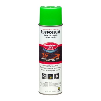 Rust-Oleum RST203032CT 17 oz. Aerosol Can Industrial Choice Precision Line Marking Paint - Fluorescent Green (12/Carton)