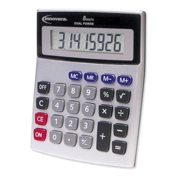 PRODUCTS | Innovera IVR15927 Dual Power 8-Digit LCD Desktop Calculator