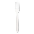 Cutlery | SOLO HSWF-0007 Impress Heavyweight Full-Length Polystyrene Plastic Cutlery Fork - White (1000/Carton) image number 0