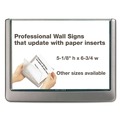 Floor Signs & Safety Signs | Durable 497737 6.75 in. x 0.63 in. x 5.13 in. Click Sign Holder For Interior Walls - Gray image number 2