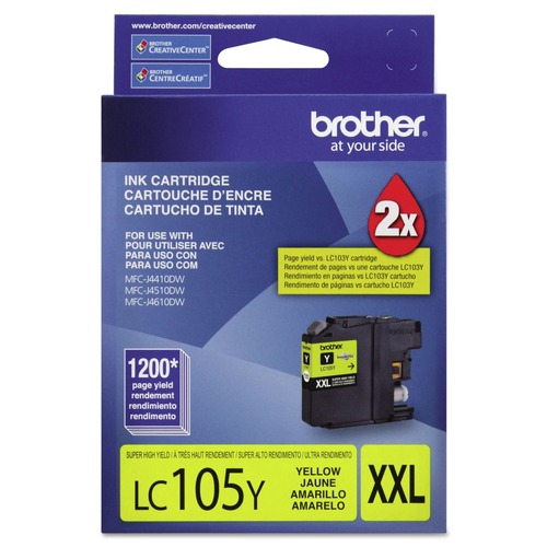 Ink & Toner | Brother LC105Y Innobella 1,200 Page-Yield Super High-Yield Ink - Yellow image number 0