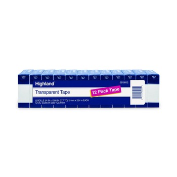 TAPES AND ADHESIVES | Highland 5910K12 0.75 in. x 83.33 ft. 1 in. Core Transparent Tape - Clear (12/Pack)
