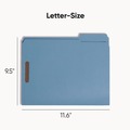 File Folders | Smead 12040 0.75 in. Expansion Top Tab Colored 2-Fastener Folders - Letter Size/Blue Exterior (50/Box) image number 1