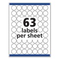 Labels | Avery 06450 1 in. Diameter Inkjet/Laser Removable Multi-Use Labels - White (945/Pack) image number 5