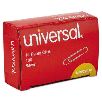 Universal A7072210A #1 Paper Clips - Small, Silver (100/Box, 10 Boxes/Pack)