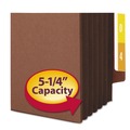 Back to School Sale | Smead 74691 Fully Lined 6.5 in. High Gussets 5.25 in. Expansion Redrope Drop-Front End Tab File Pockets - Legal Size, Redrope/Brown (10/Box) image number 3