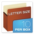 File Folders | Pendaflex 1534G-OX 5.25 in. Expansion Letter Size Standard Expanding File Pockets - Redrope (10/Box) image number 3