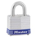 Office & Office Supplies | Master Lock 5D 2 in. Wide 2 Keys Four-Pin Tumbler Laminated Steel Lock - Silver/Blue image number 0