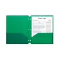 File Folders | C-Line 33933 11 in. x 8.5 in. 3-Hole Punch Two-Pocket Heavyweight Poly Portfolio Folder - Green (25/Box) image number 3