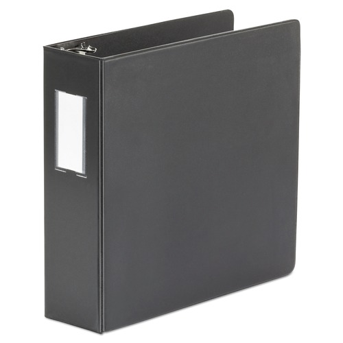 Binders | Universal UNV20791 Deluxe 3 in. Capacity Non-View D-Ring Binder with Label Holder - Black image number 0
