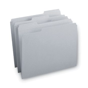 Smead 12334 0.75 in. Expansion Reinforced 1/3-Cut Top Tab Colored File Folders - Letter Size/Gray (100/Box)