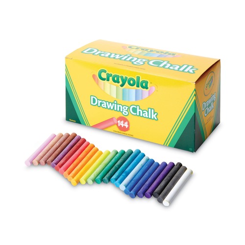 Colored Pencils | Crayola 510400 3.19 in. x 0.38 in. Colored Drawing Chalk - Assorted Colors (144/Set) image number 0