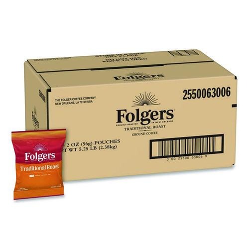 Coffee | Folgers 2550063006 2 oz. Traditional Roast Ground Coffee Fraction Packs (42/Carton) image number 0