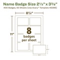 Labels | Avery 45395 3.38 in. x 2.33 in. EcoFriendly Adhesive Name Badge Labels - White (50/Box) image number 7