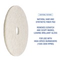 Just Launched | Boardwalk BWK4019NAT 19 in. Diameter Natural Burnishing Floor Pads - White (5/Carton) image number 4