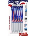Pens | Pentel BL77USABP5A 0.7 mm Medium EnerGel RTX Retractable Gel Pen - Black Ink, Stars and Stripes Barrel (5/Pack) image number 0