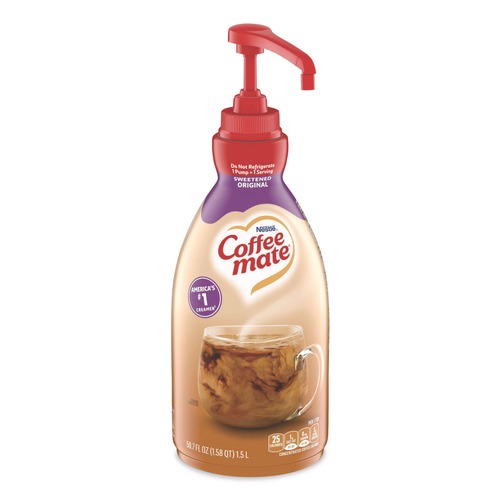 Coffee | Coffee-Mate 12039938 1.5 Liter Liquid Coffee Creamer Pump Dispenser - Sweetened Original image number 0