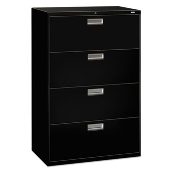 HON H684.L.P Brigade 600 Series Four-Drawer 36 in. x 18 in. x 52.5 in. Lateral File - Black